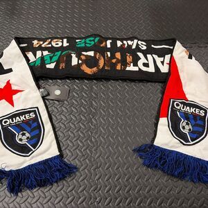RARE NWT ASAN JOSE EARTHQUAKES 1974 SCARF CALIFORNIA FLAG MLS Double Sided thick